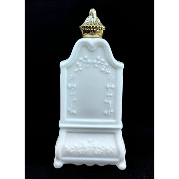 Avon Armoire Decanter Field Flowers Foaming Bath Oil Empty Bottle Milk Glass - Picture 7 of 16